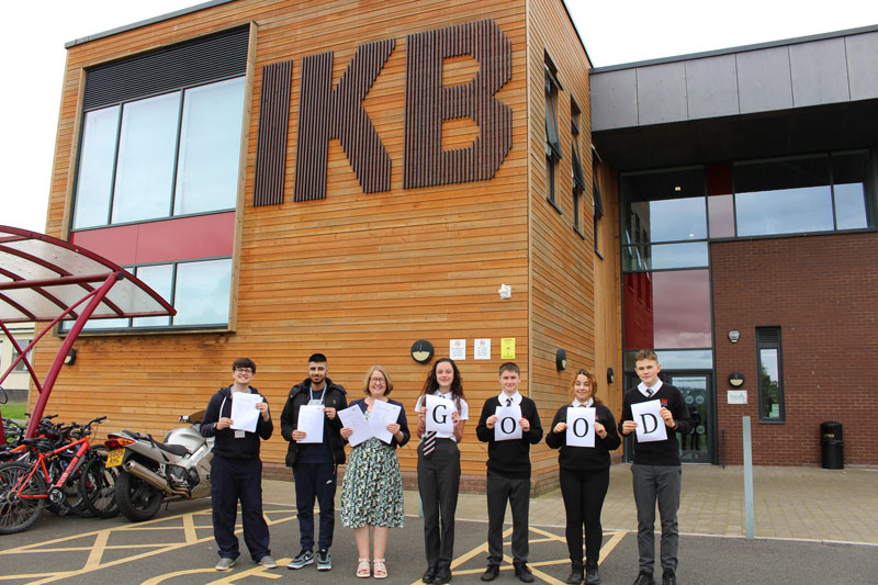 IKB's Debbie Gibbs and students celebrate the Good Ofsted judgement